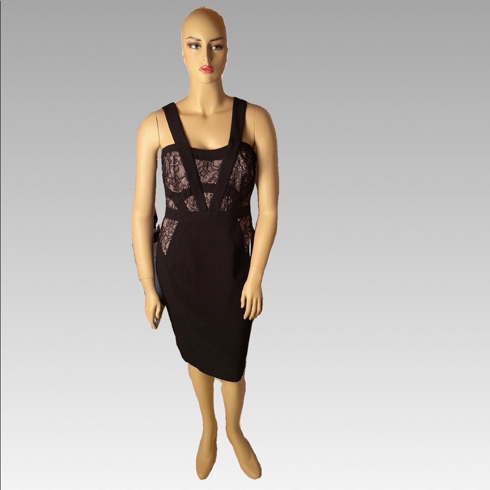 NWOT Little black dress with lace detail